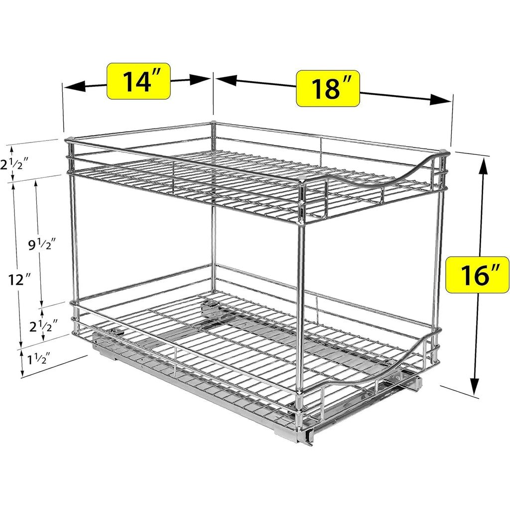 2 Tier Slide Out Drawer for Kitchen Cabinets J707