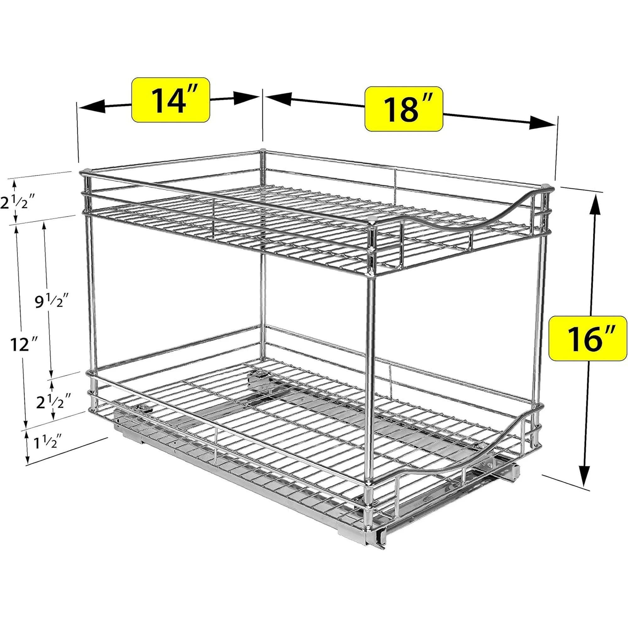 2 Tier Slide Out Drawer for Kitchen Cabinets J707