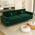86" Velvet 3 Seater Oversized Sofa with 2 Pillows X936