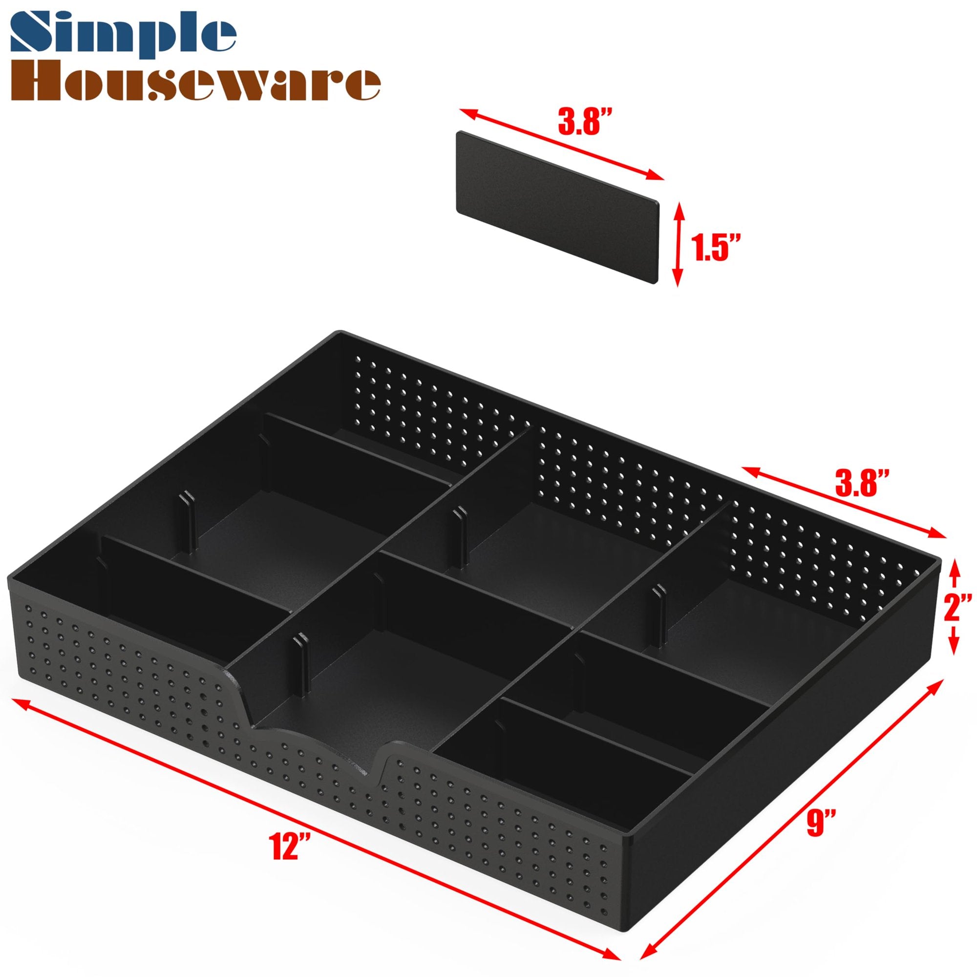 Black 9 Compartment Drawer Organizer Tray F688