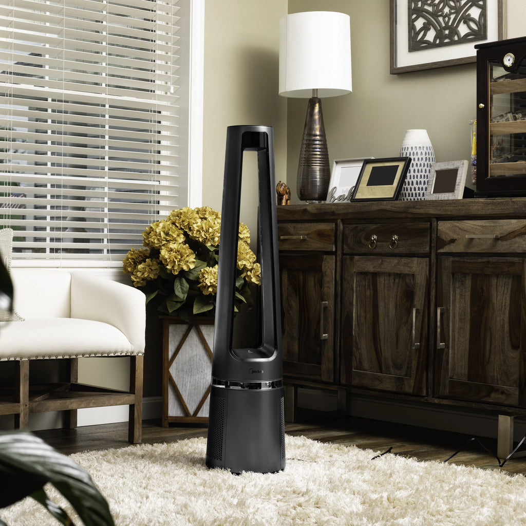 42" 12-Speed Bladeless DC Fan & HEPA Air Purifier with Remote Control, Silver C303571