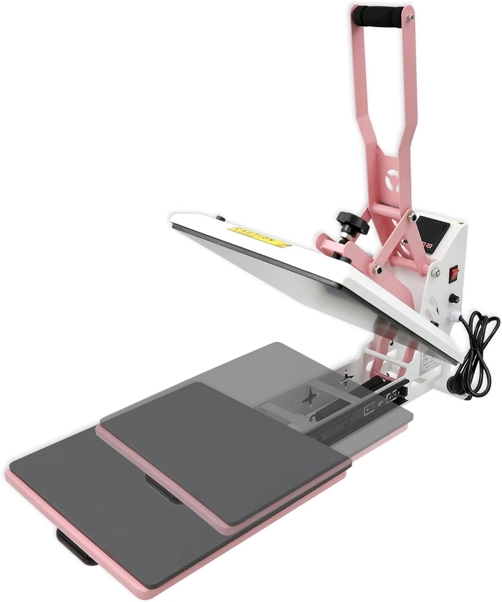 Pink White 15x15 inch Digital Heat Press Machine S21164