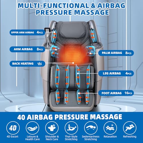 Black Full Body Massage Chair with Zero Gravity SL Track Q7748