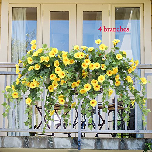 Artificial Morning Glory Trumpet Flower Vine Plastic Flower Bouquet Hanging Wall Strings N4658