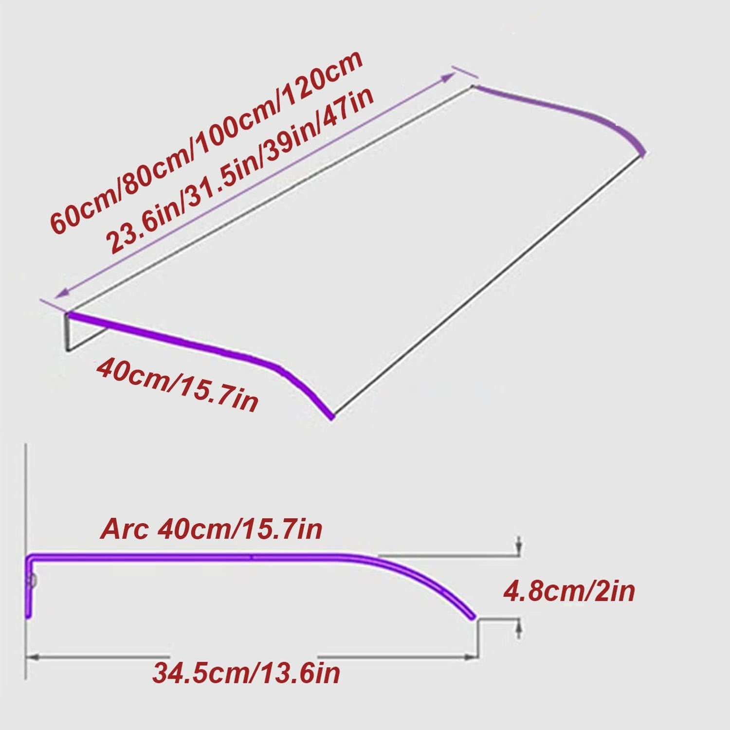 Clear Polycarbonate Awning Sheet (15.7X39in) N19917