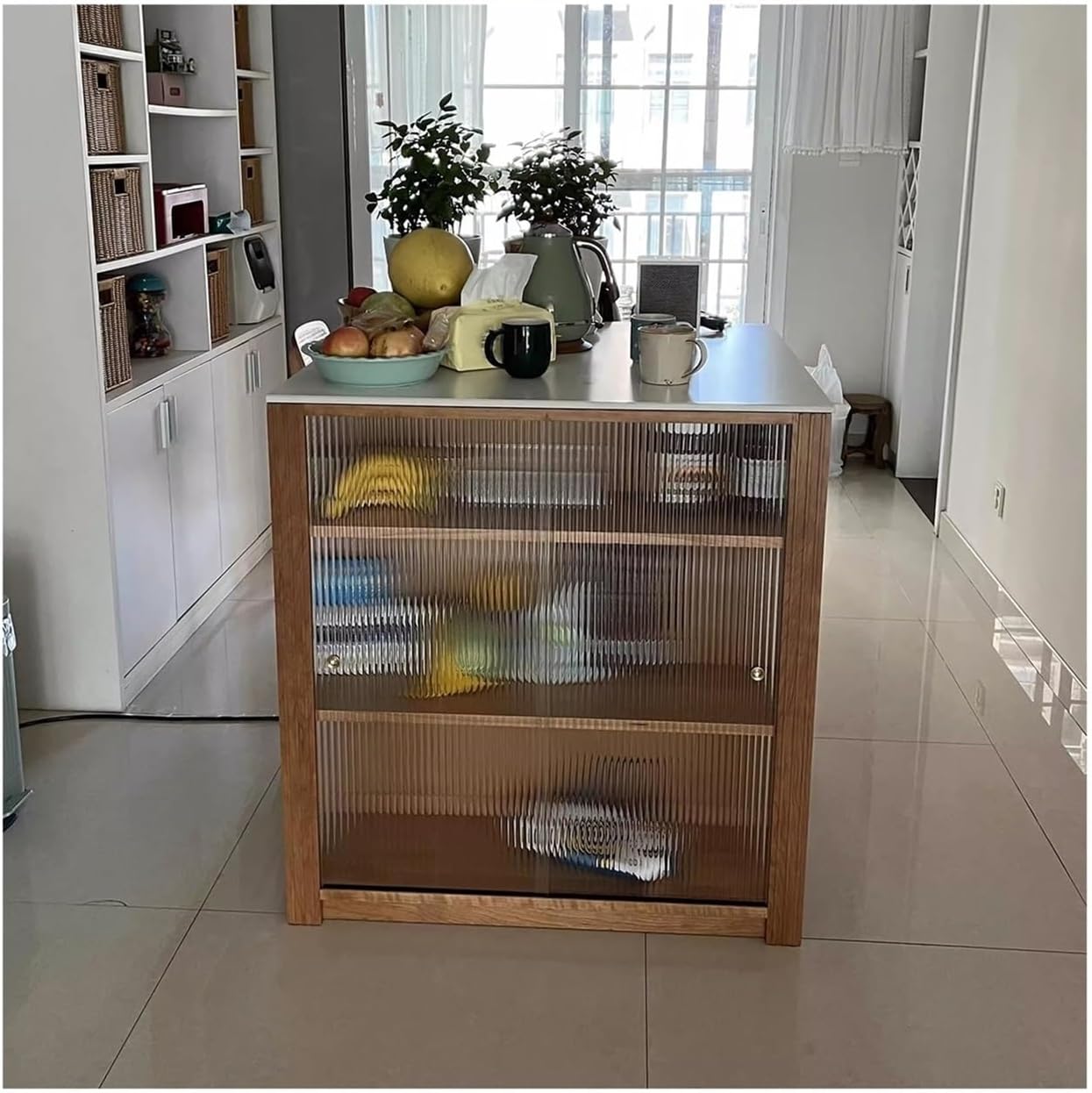 Freestanding Kitchen Island with Storage Cabinet D125526
