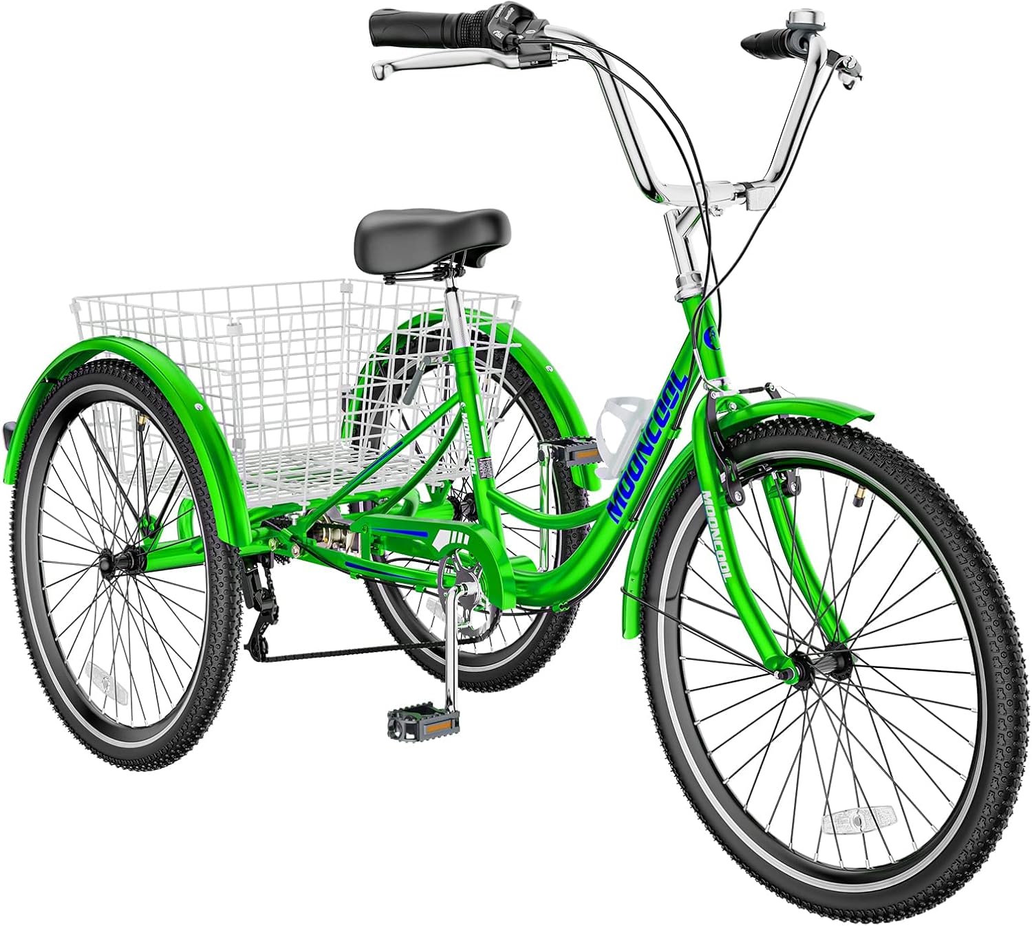 Apple Green 7 Speed 3 Wheel Adult Tricycle with Basket D868594