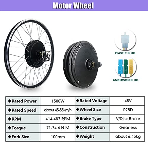 48V 1000W Front Motor Electric Bike Conversion Kit with KT-LCD6 Display P45670