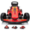 24V Electric Go Kart with 400W Motors, EVA Tires, Max Speed 8.1 MPH, Rose Red J782