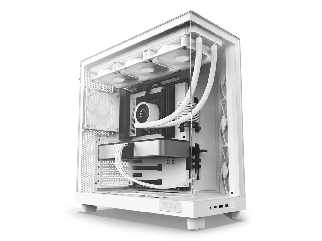 White Compact Dual-Chamber Mid-Tower Airflow Case S854776