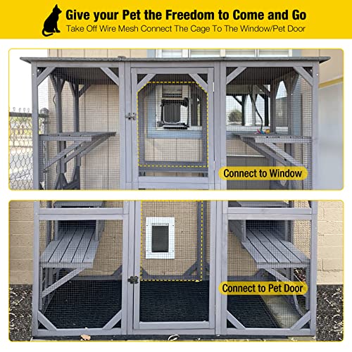Large Cat Enclosure with Tarp Roof 70" L3459