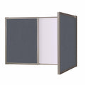 Gray Whiteboard Cabinet with Fabric Bulletin Board Doors P6883