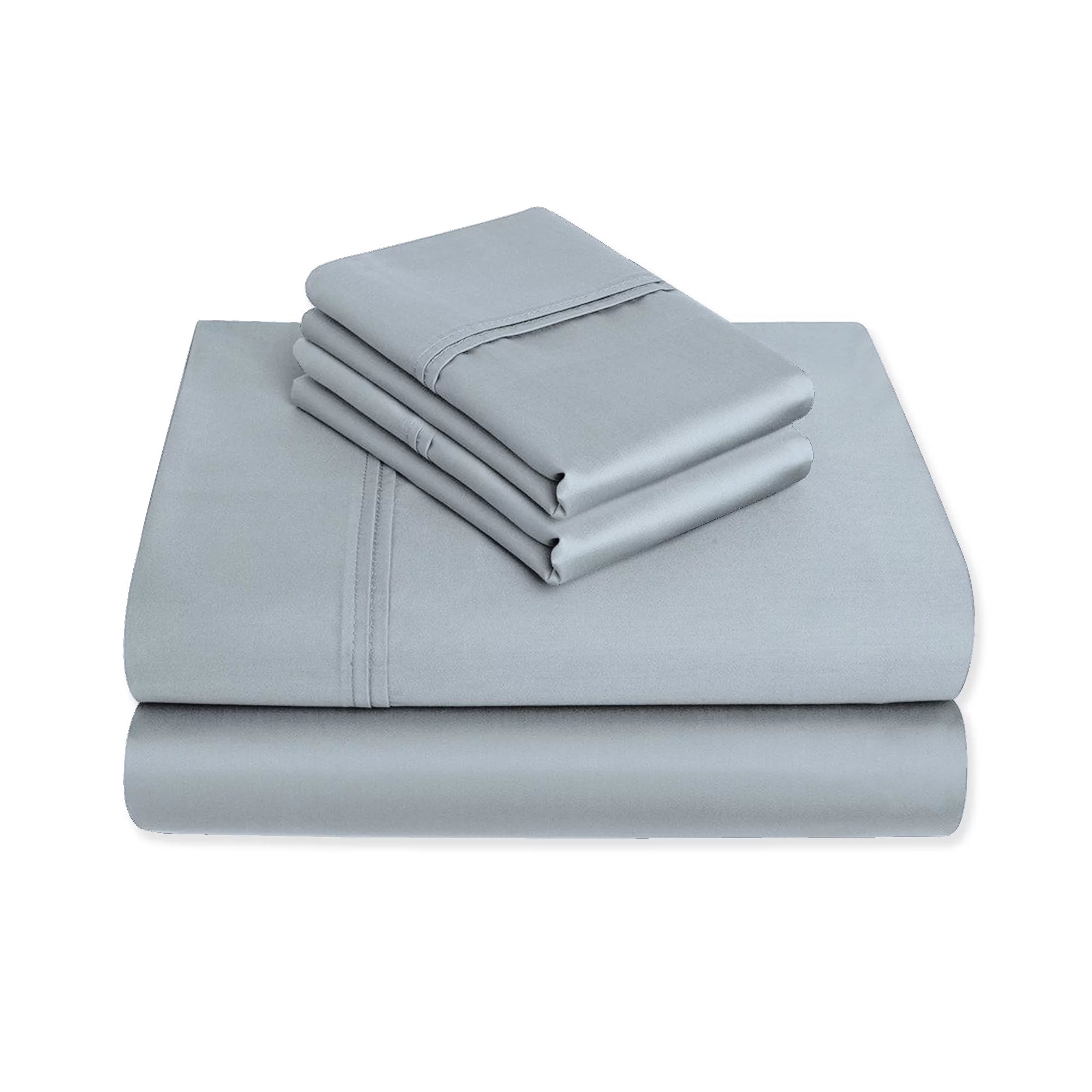 400 Thread Count 100% Cotton Sateen Sheet Set, Full Size, Light Blue U1425