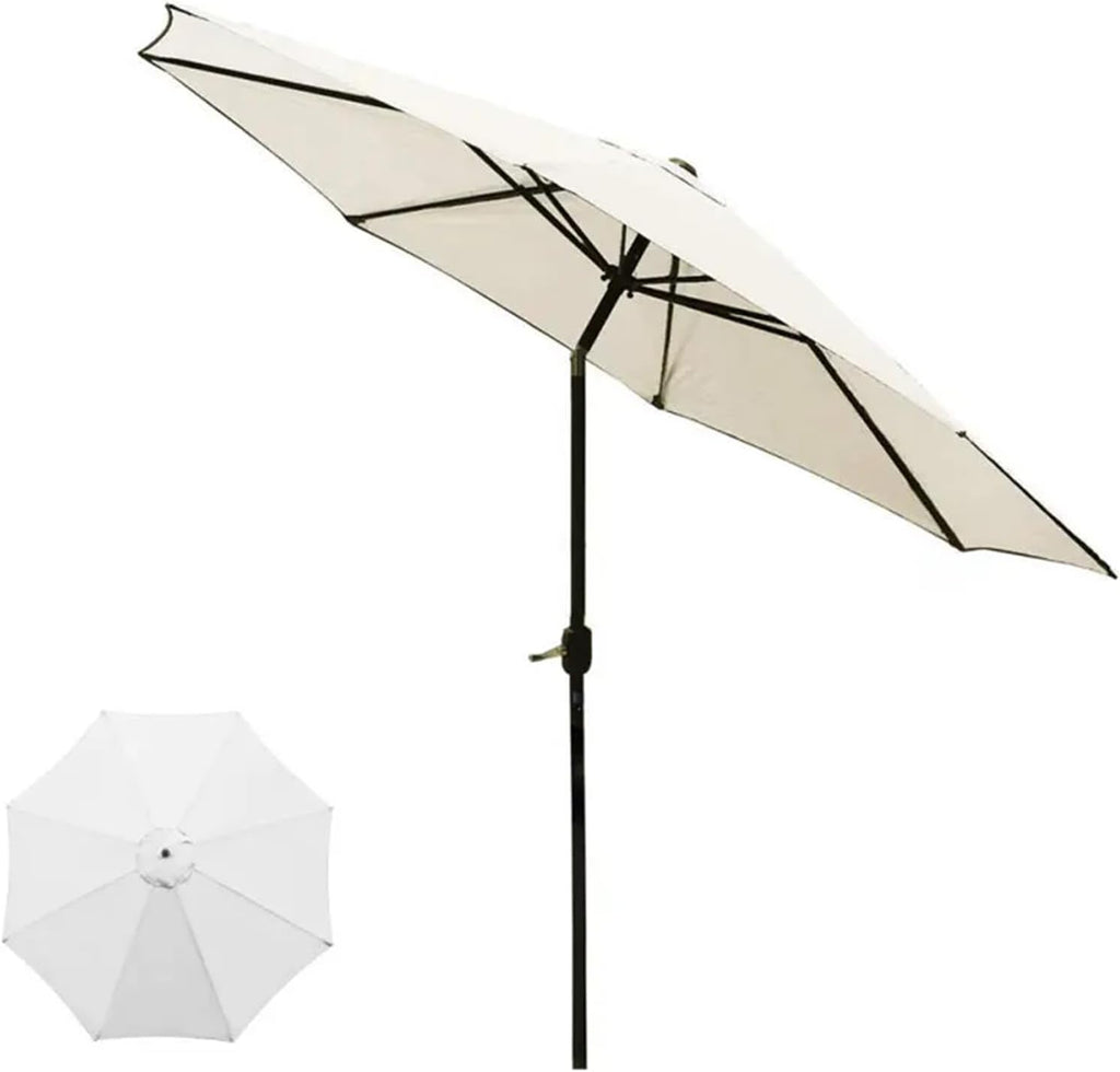 9.8ft Patio Umbrella Replacement Top Cover with 8 Ribs (White) Y4640