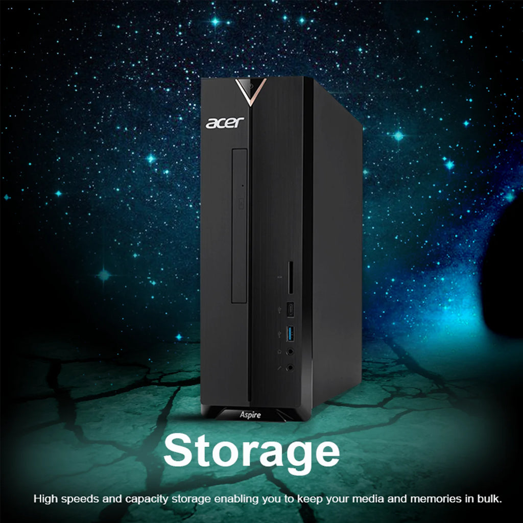 Black Desktop Computer with Intel Celeron N4505, 12GB RAM, 512GB PCIe SSD I7280