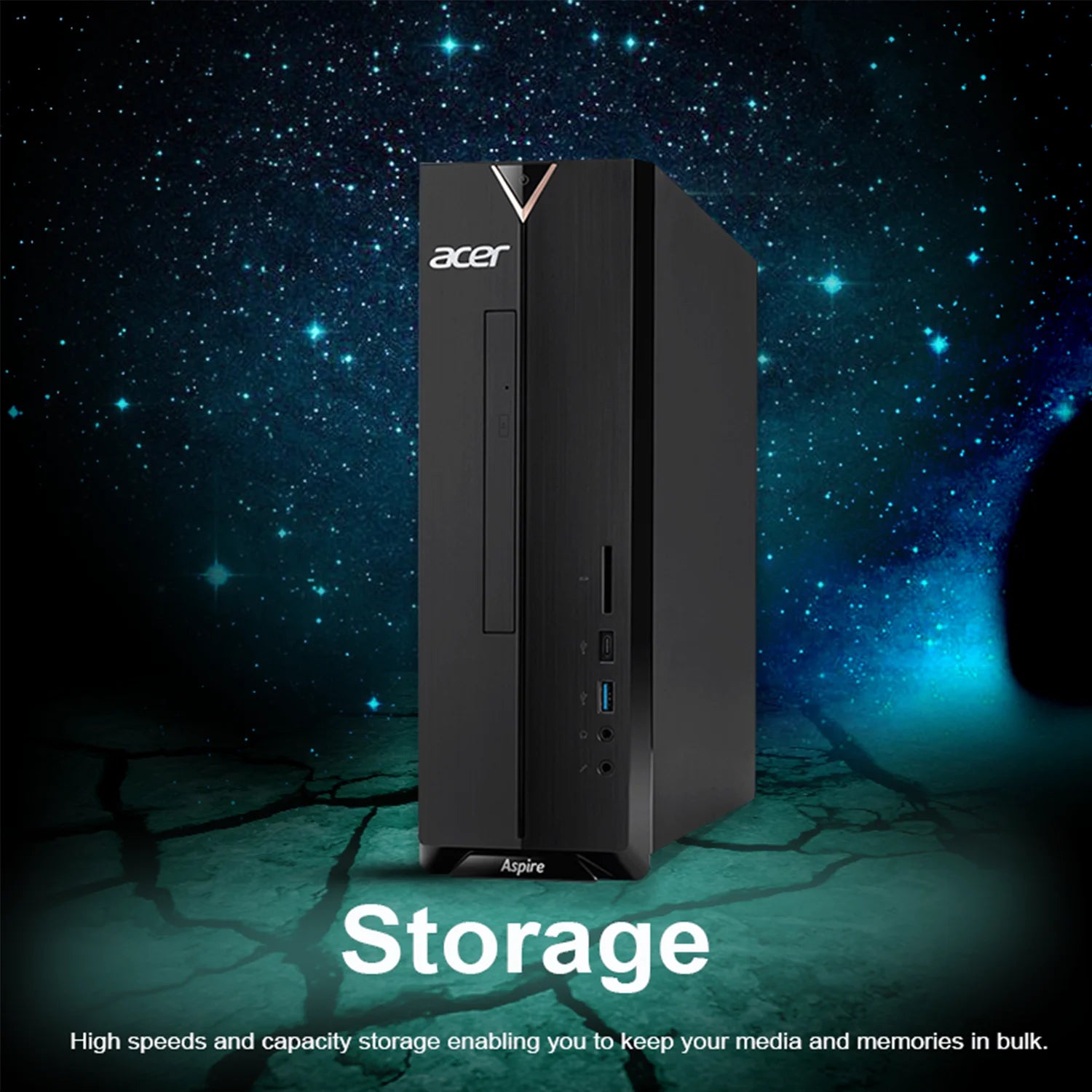Black Desktop Computer with Intel Celeron N4505, 12GB RAM, 512GB PCIe SSD I7280