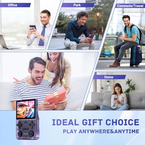 Retro Handheld Game Console with 64GB TF Card, 3.5 Inch IPS Screen Black C84244