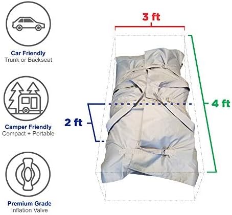 12ft 6in Inflatable Dinghy Boat Tender - 6 Person - 20 Horsepower, White/Gray L953