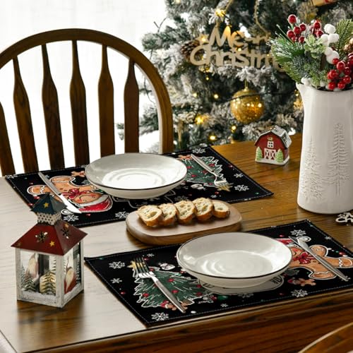 Set of 4 12x18 Inch Christmas Placemats Y2244