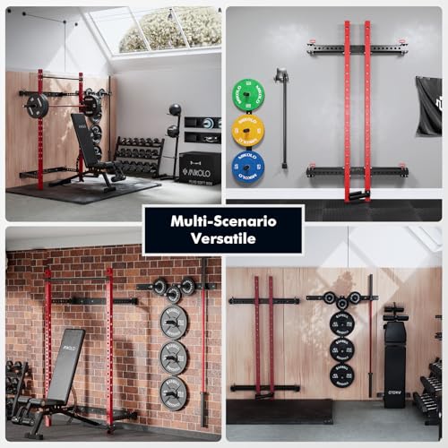 2" x 2" Folding Wall Mounted Squat Rack with Pull Up Bar Z840