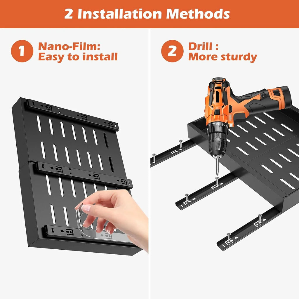 2Pack Expandable Pull Out Cabinet Organizer 21Deep, Adjustable Width 12.2-20.4, Black N9851
