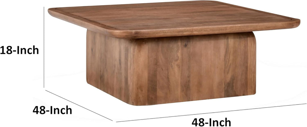 Brown Solid Mango Wood Coffee Table F78252