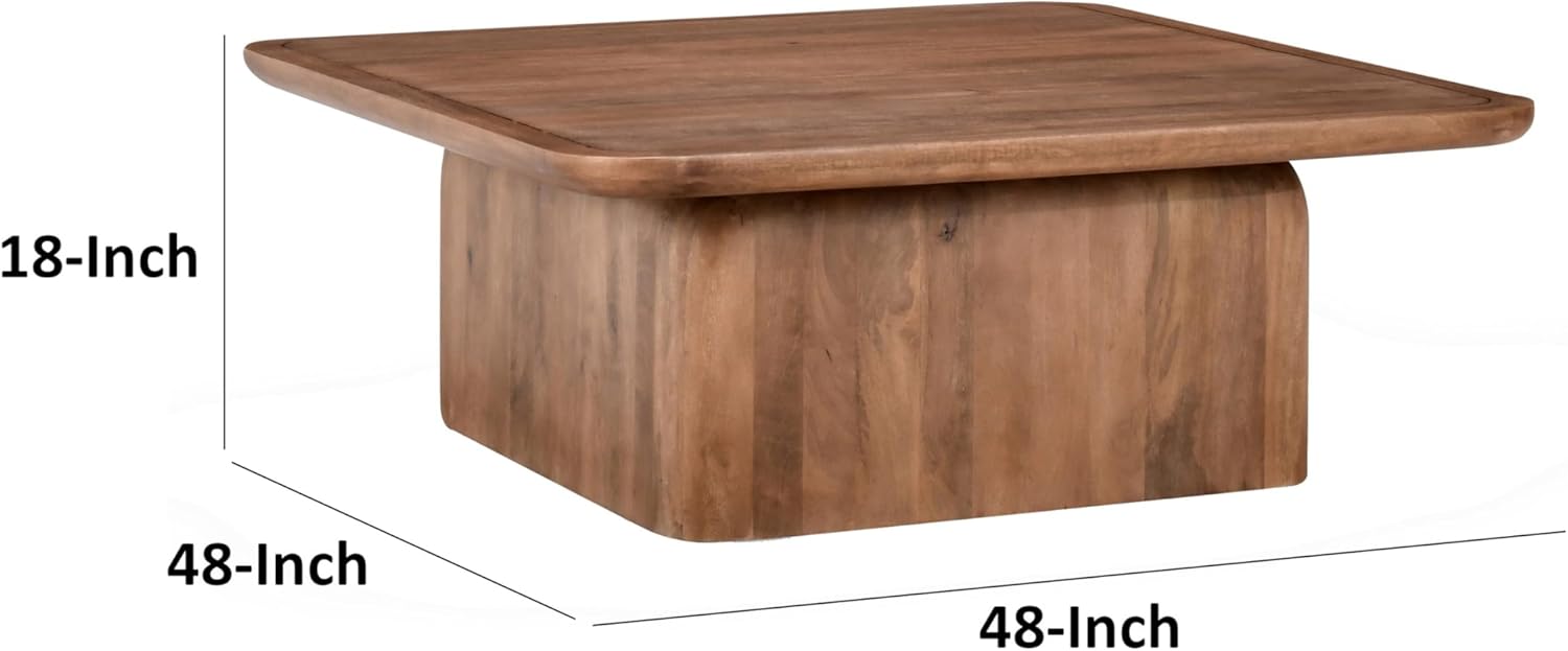 Brown Solid Mango Wood Coffee Table F78252