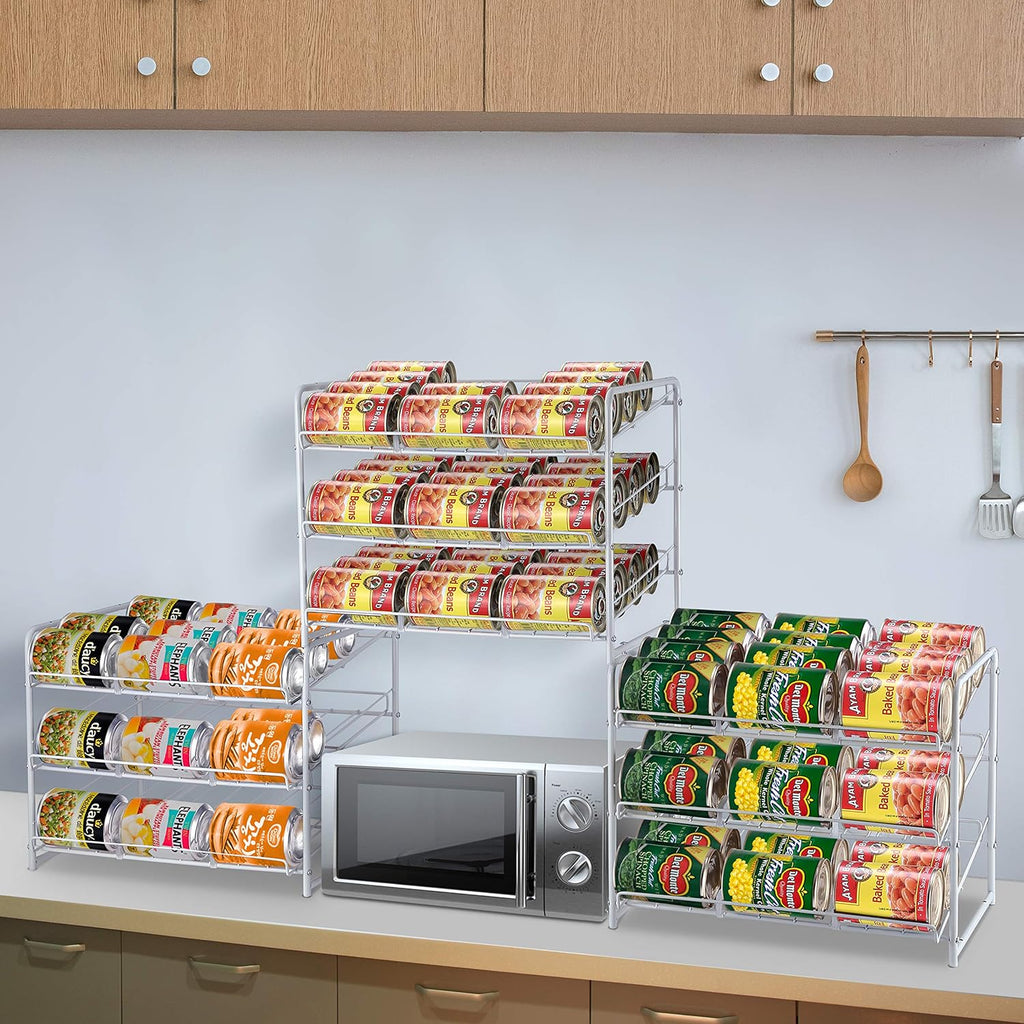 White Stackable Can Rack Organizer Z6342