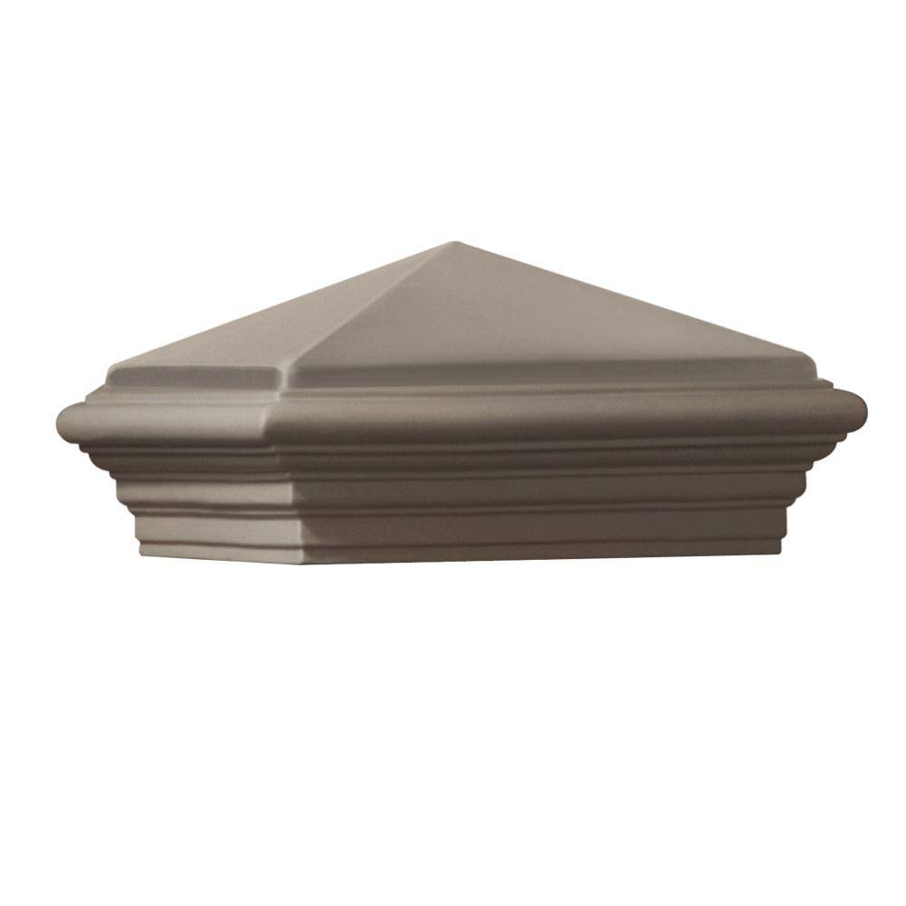 Gray Cast Stone Square Post Cap J421946