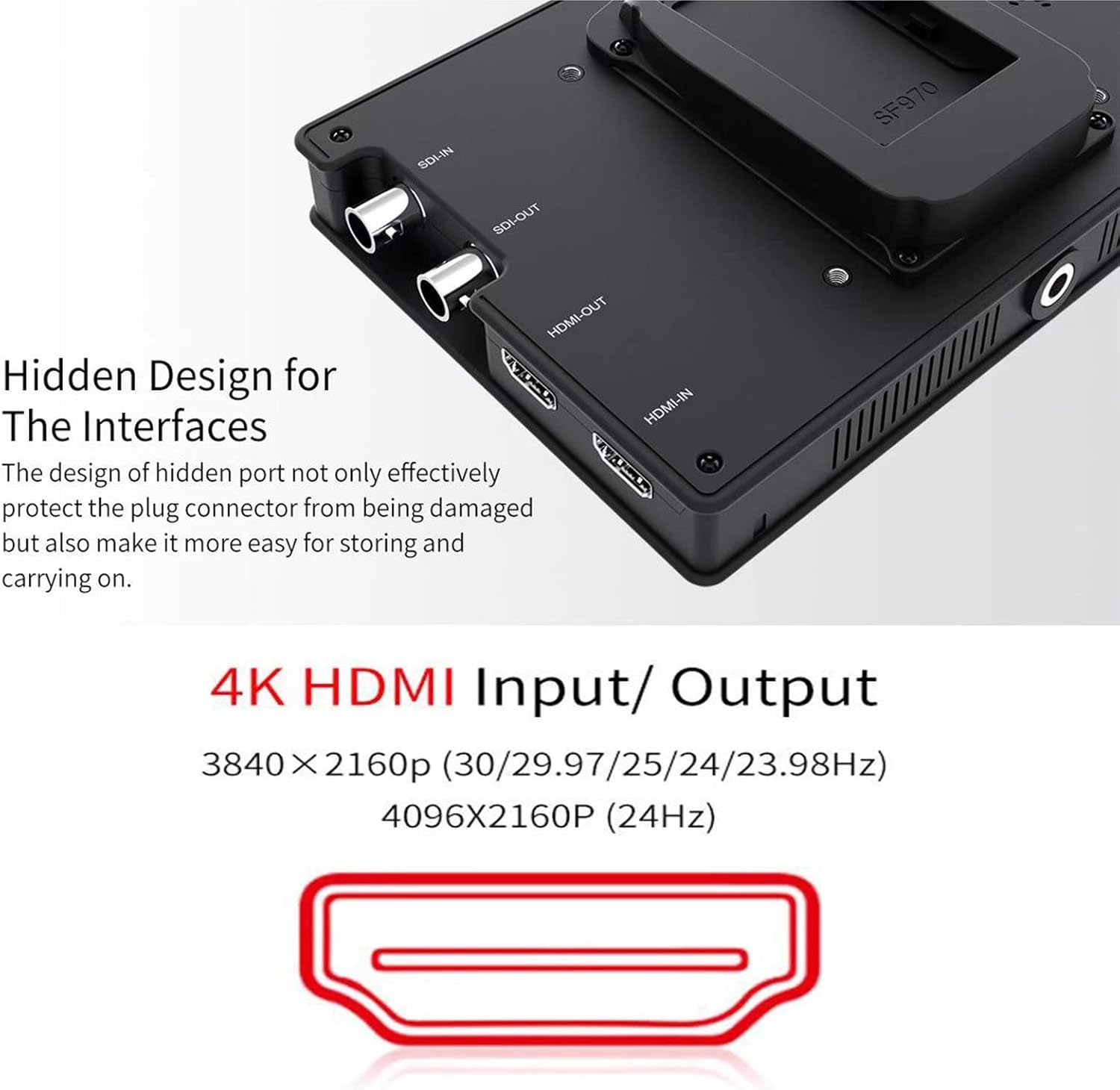 7 4K HDMI On Camera Field Monitor IPS Full HD 1920x1200 with Peaking Assist J180489