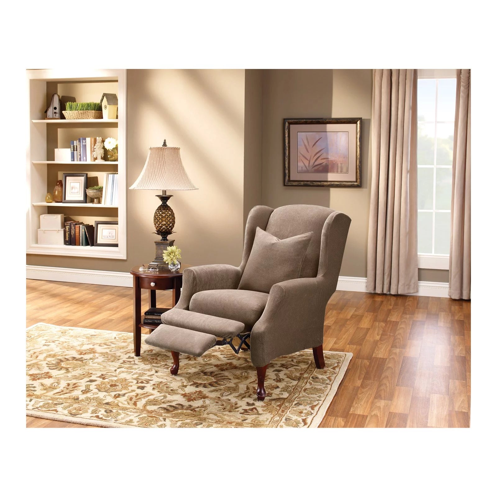 Stretch Pique Wing Chair Recliner Slipcover V640930