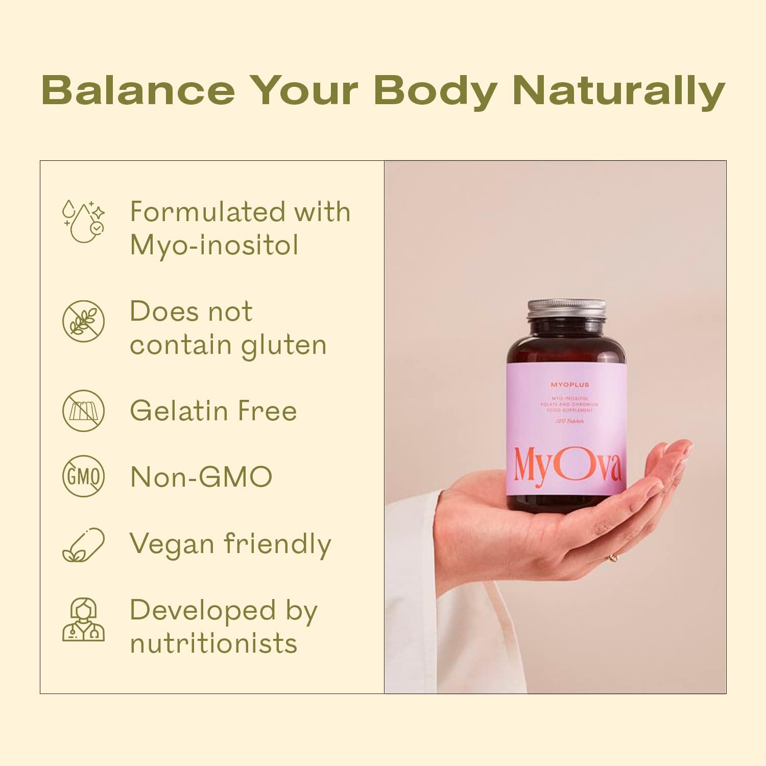 120 Vegan Tablets Myo Inositol Supplement Q234433