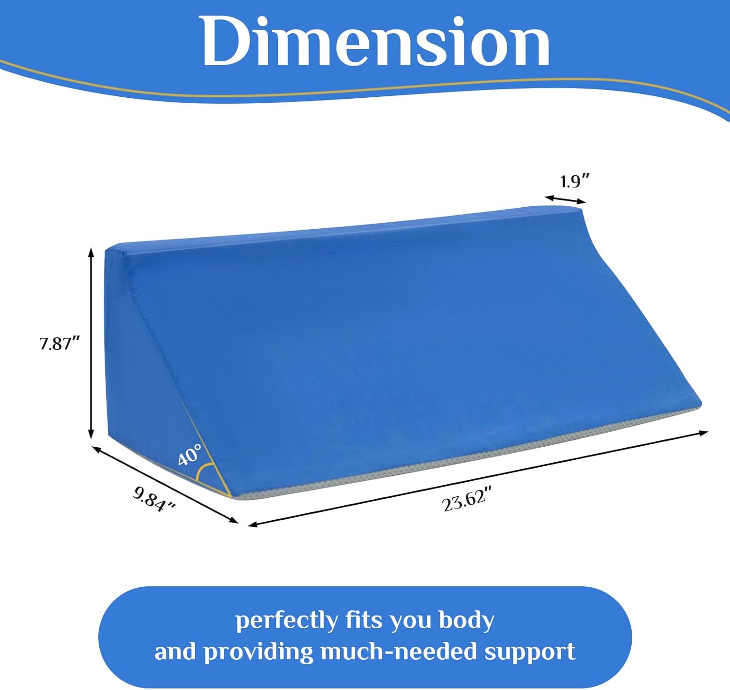 Foam Bed Wedge Pillow 7.87 x 9.84 x 23.62 in. M827205
