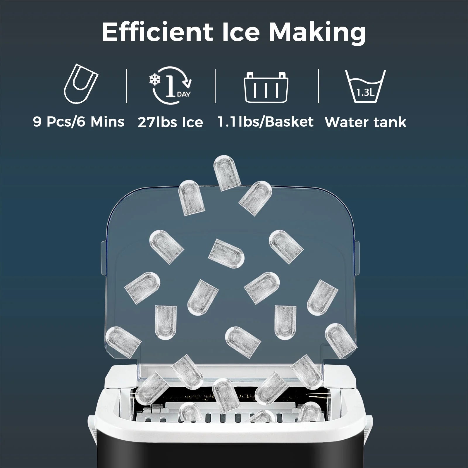 Black Self-Cleaning Ice Maker F961479