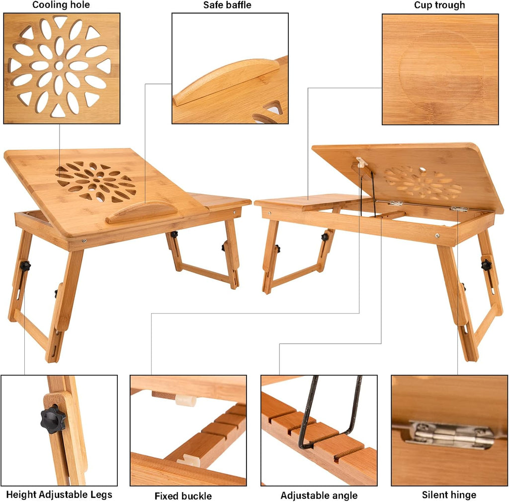 Adjustable Bamboo Laptop Desk Tray Z904532