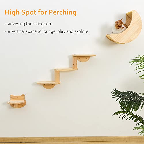 Solid Wood Cat Wall Shelves 3pcs/Set Q188