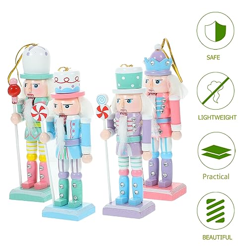 4pcs Pink Wooden Nutcracker Ornaments Y16099