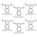 6 Pcs Clear Glass Candle Holders O584991