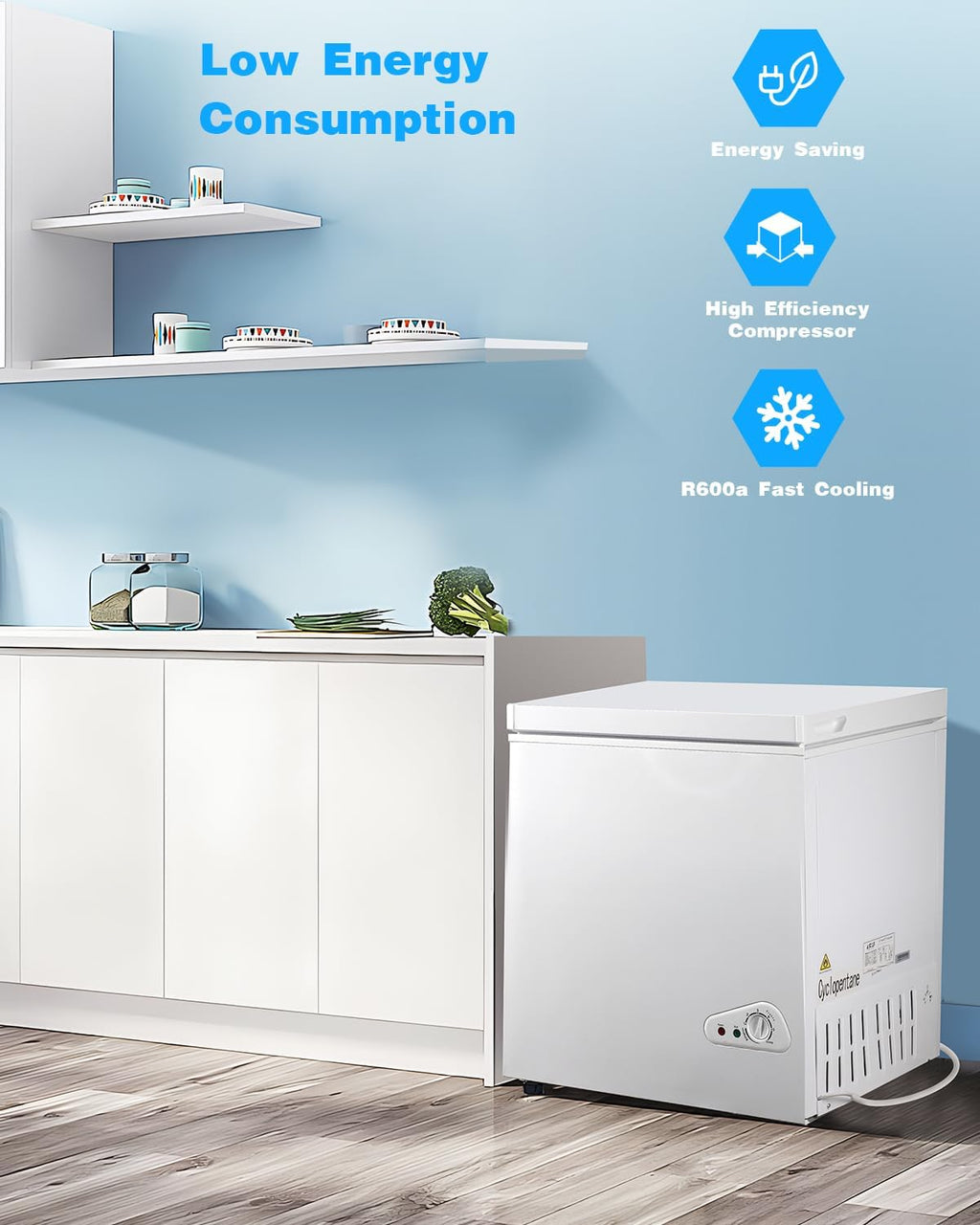 White 3.5 Cu.Ft Compact Chest Freezer with Removable Basket P182778