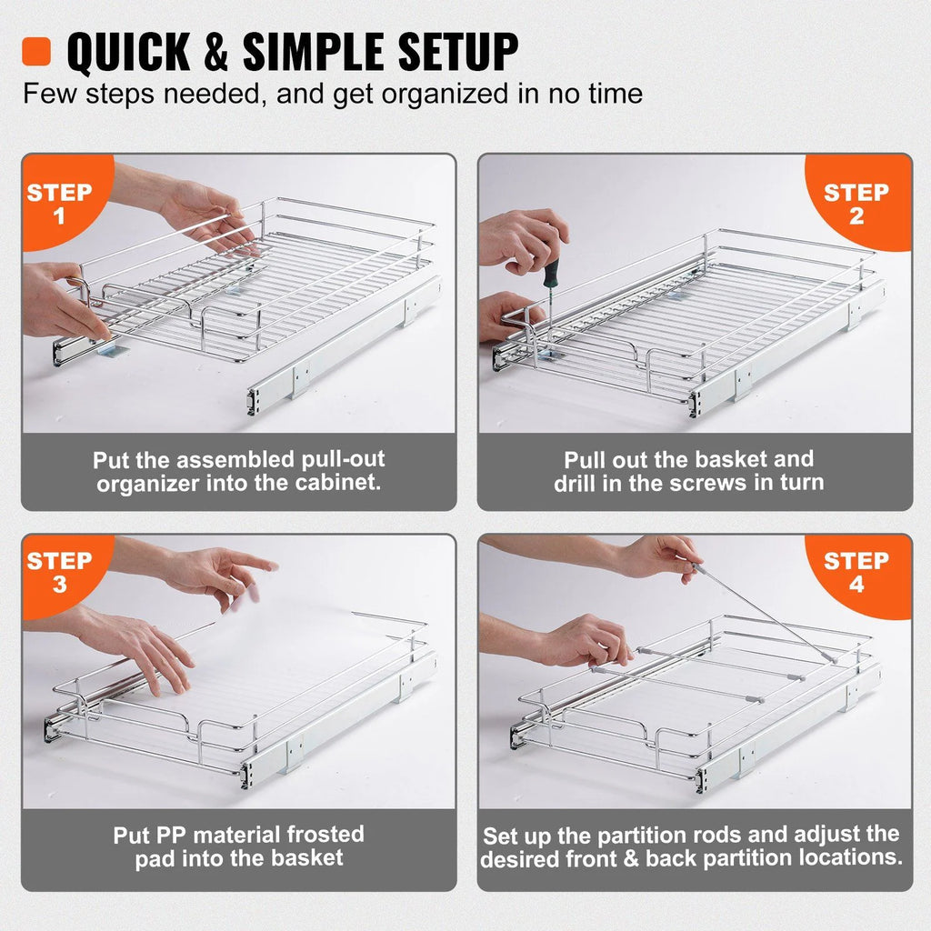 Steel Pull Out Cabinet Organizer 14x21 A233182