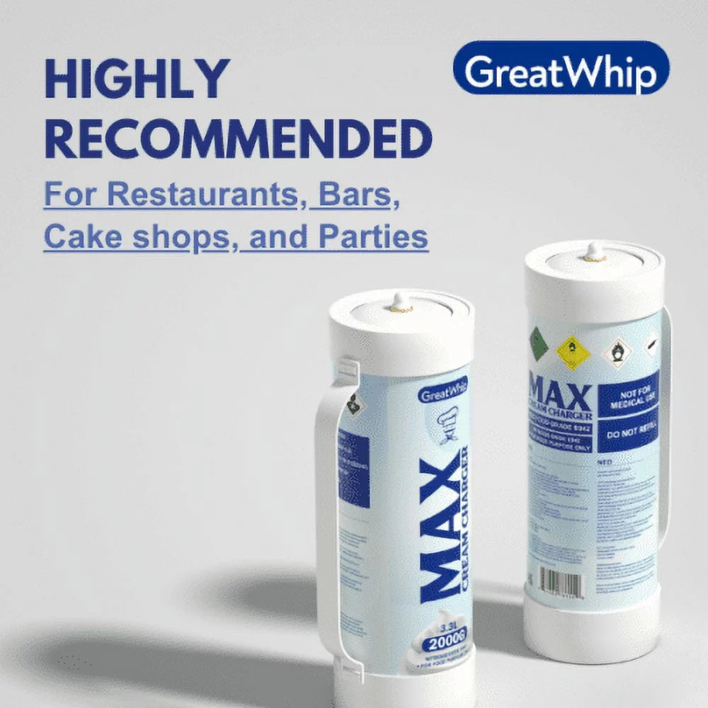 3.3L/2000g Tank Whipped Cream Chargers (2 Cylinders) Y4990