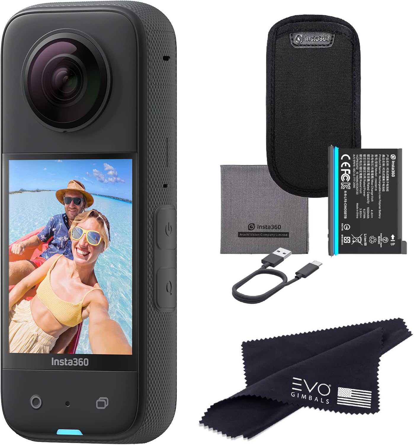 5.7K 360 Waterproof Action Camera with Touch Screen, Black Z45913