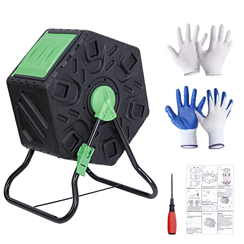 37 Gallon Black Dual Chamber Tumbling Composter I520618