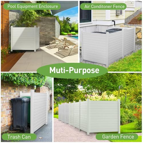 48"W x 48"H Air Conditioner Fence Privacy Screen with Ground Stakes X8371
