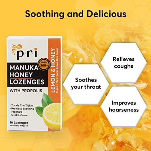 Manuka Honey Lozenges with Propolis, MGO 300+, Lemon, 16 Count/2 Pack J67439