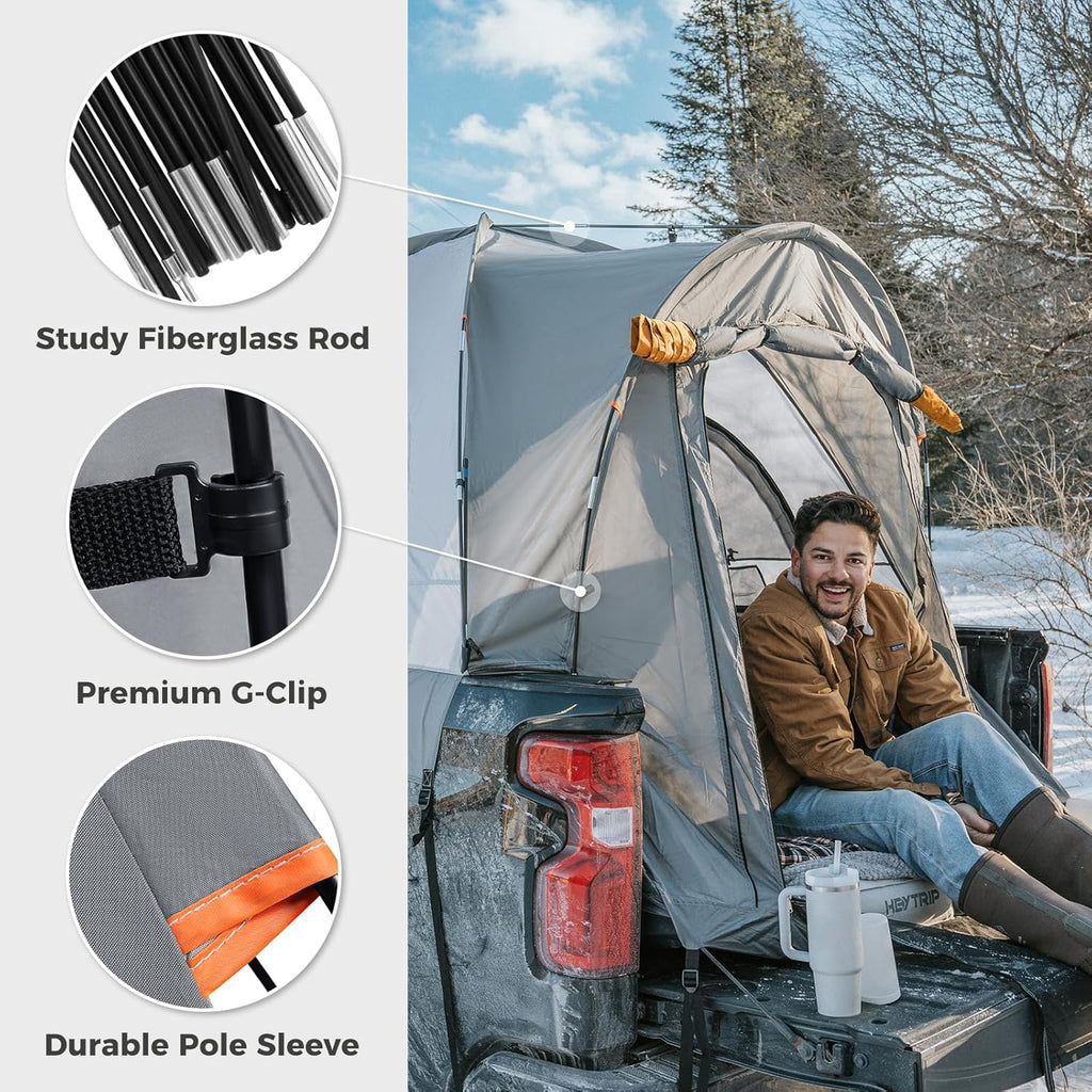 Truck Bed Tent 5.0ft-6.8ft Waterproof Double Layer 2 Person Tent W5503