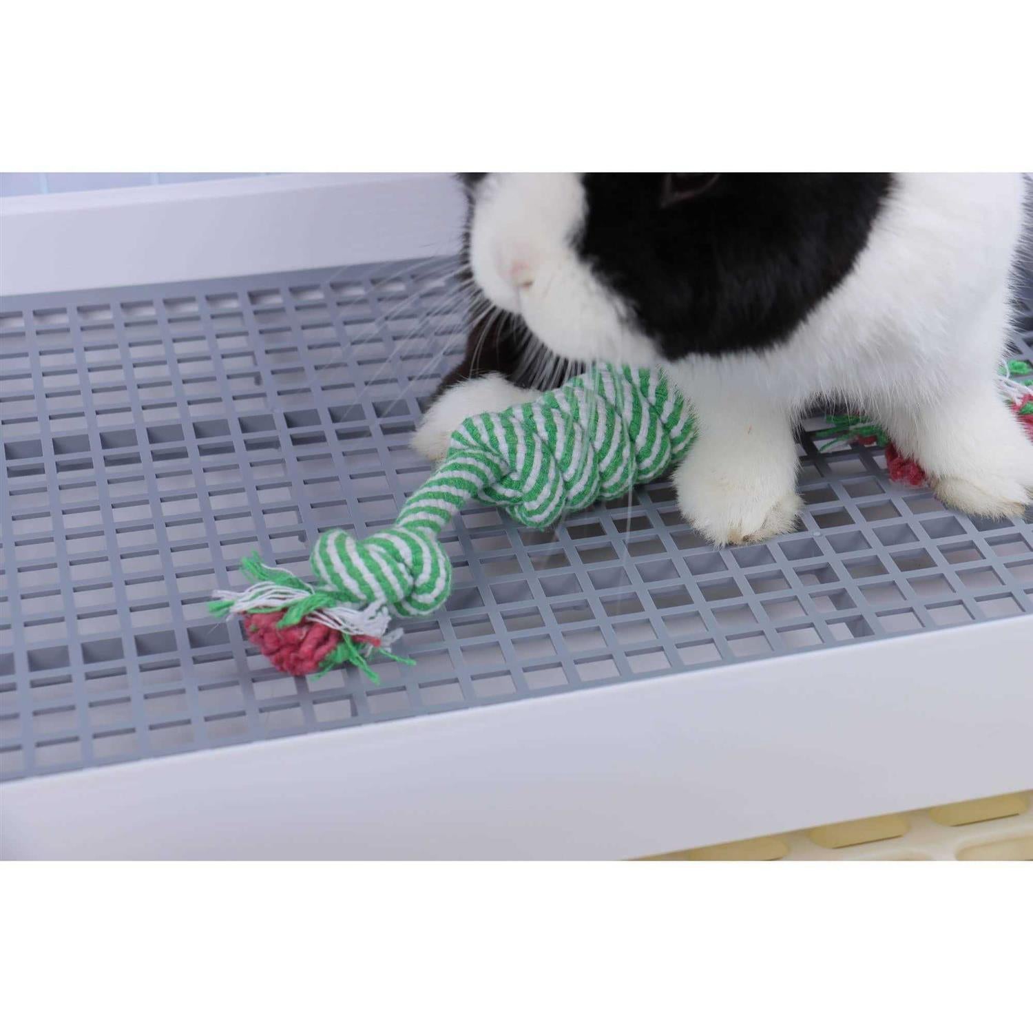 Super Large Rabbit Litter Box with Grate Litter Pan C156209