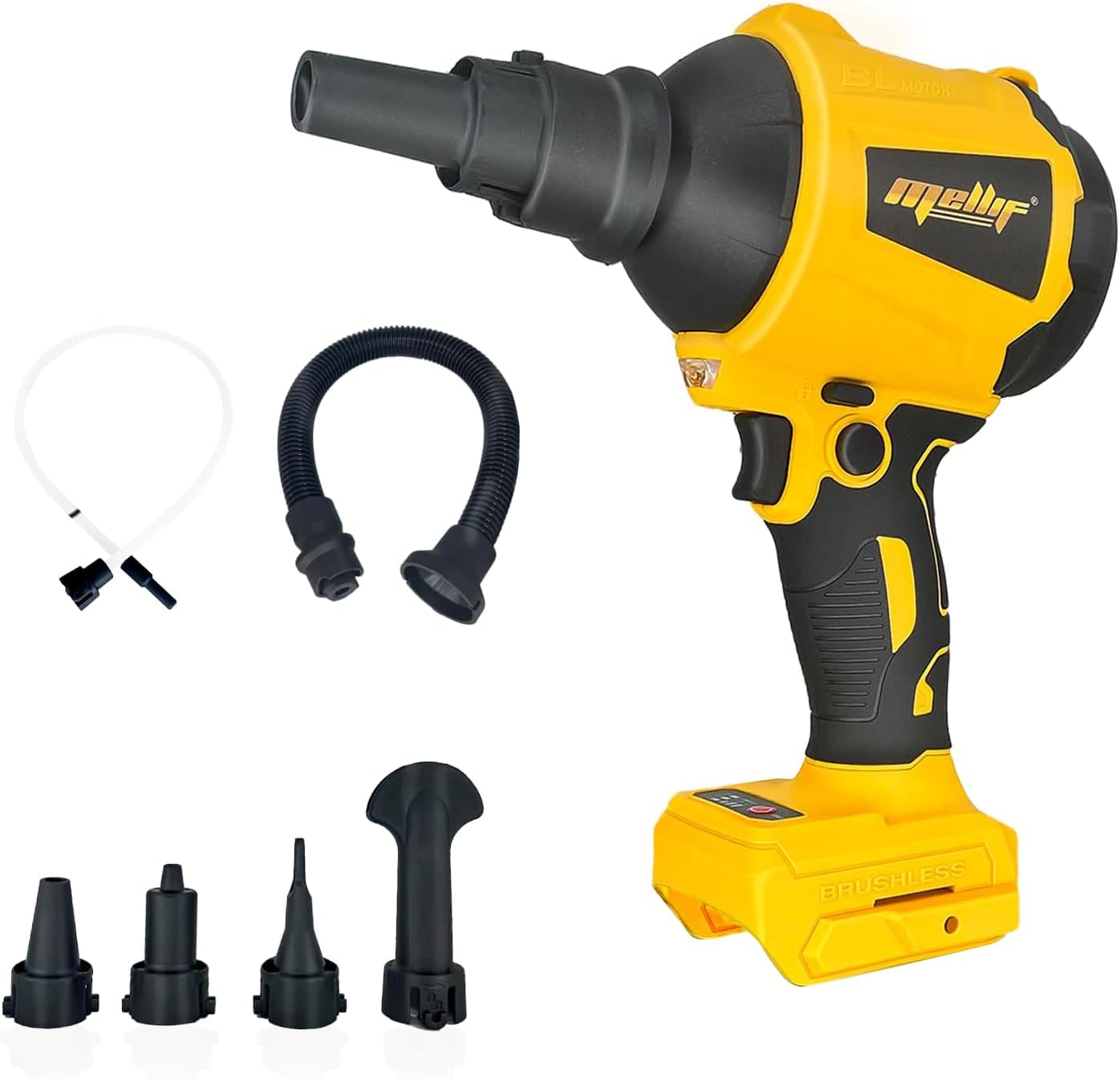 Cordless Air Pump Air Duster for Dewalt 20V Battery, Handheld Brushless Compressed Air Mattress Pump Air Blower with 3 Speeds & 7 Nozzles L25618