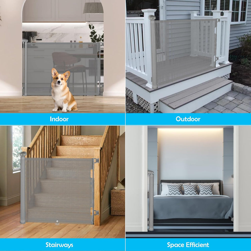 Retractable Baby Gate 33” Tall, Extends to 71” R516