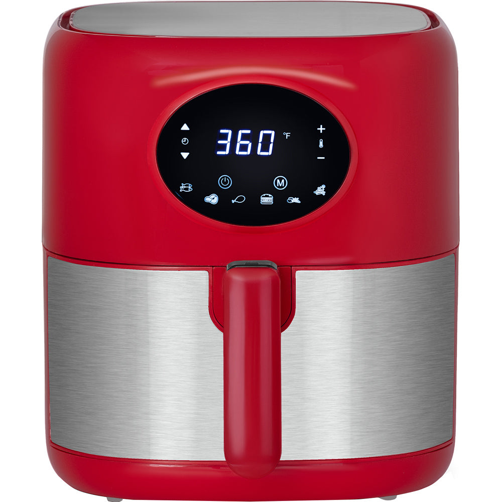 3.7QT Digital Air Fryer with Non-Stick Basket, Red Q205943